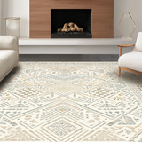 Ultra Soft Area Rug, Non Slip, Stain Resistant, Washable Area Rugs for Living Room, Bedroom, Vibrant Modern Symmetrical Design(Beige)