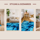 Ultra Soft Area Rug, Non Slip, Stain Resistant, Washable Area Rugs for Living Room, Bedroom, Fluffy Dark Blue Dorm Rug with Cozy Vegan Aesthetic(Blue)