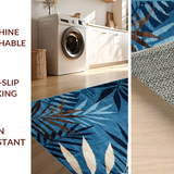 Ultra Soft Area Rug, Non Slip, Stain Resistant, Washable Area Rugs for Living Room, Bedroom, Tribal Colorful Geometric Aesthetic(Blue)