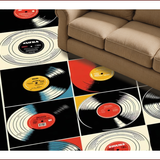 Ultra Soft Area Rug, Non Slip, Stain Resistant, Washable Area Rugs for Living Room, Bedroom, Vibrant Multi-Color Soundwave Aesthetic(Black)