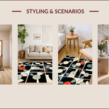 Ultra Soft Area Rug, Non Slip, Stain Resistant, Washable Area Rugs for Living Room, Bedroom, Elegant Black and White Design(Black)