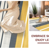 Ultra Soft Area Rug, Non Slip, Stain Resistant, Washable Area Rugs for Living Room, Bedroom, Sleek Modern Geometric Fusion(Gold)