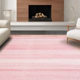 Ultra Soft Area Rug, Non Slip, Stain Resistant, Washable Area Rugs for Living Room, Bedroom, Striking Soft Velvet Symmetrical Style(Pink)