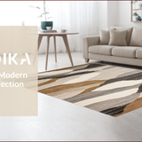 Ultra Soft Area Rug, Non Slip, Stain Resistant, Washable Area Rugs for Living Room, Bedroom, Abstract Earthy Toned Swirls(Beige)