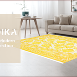 Ultra Soft Area Rug, Non Slip, Stain Resistant, Washable Area Rugs for Living Room, Bedroom, Rustic Cozy Modern Motif(Yellow)
