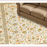 Ultra Soft Area Rug, Non Slip, Stain Resistant, Washable Area Rugs for Living Room, Bedroom, Rustic Distressed Botanical Design(Beige)