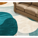 Ultra Soft Area Rug, Non Slip, Stain Resistant, Washable Area Rugs for Living Room, Bedroom, Modern Abstract Teal Living Room Pet-Friendly Rug(Beige)
