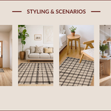 Ultra Soft Area Rug, Non Slip, Stain Resistant, Washable Area Rugs for Living Room, Bedroom, Stylish Plaid Earthy Vibes(Beige)
