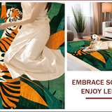 Ultra Soft Area Rug, Non Slip, Stain Resistant, Washable Area Rugs for Living Room, Bedroom, Non-Slip Ultra Thin Bedroom Jungle Tiger Carpet(Green)