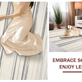 Ultra Soft Area Rug, Non Slip, Stain Resistant, Washable Area Rugs for Living Room, Bedroom, Rustic Toned Striped Texture(Gray)