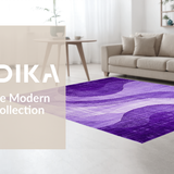 Ultra Soft Area Rug, Non Slip, Stain Resistant, Washable Area Rugs for Living Room, Bedroom, Whimsical Modern Swirl Design(Purple)