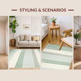 Ivory Minimalist Gridded Texture(Green)