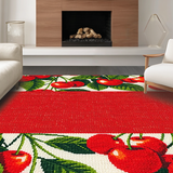 Ultra Soft Area Rug, Non Slip, Stain Resistant, Washable Area Rugs for Living Room, Bedroom, Charming Whimsical Fruit Pattern(Red)