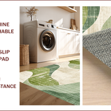 Ultra Soft Area Rug, Non Slip, Stain Resistant, Washable Area Rugs for Living Room, Bedroom, Modern Wave Sage Cream Living Room Non-Shedding Rug(Beige)