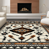 Ultra Soft Area Rug, Non Slip, Stain Resistant, Washable Area Rugs for Living Room, Bedroom, Artful Black and White Geometric Fusion(Black)