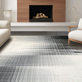Ultra Soft Area Rug, Non Slip, Stain Resistant, Washable Area Rugs for Living Room, Bedroom, Chic Farmhouse Door Mat with Black and White Stripes for Entryway(Gray)