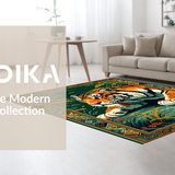 Ultra Soft Area Rug, Non Slip, Stain Resistant, Washable Area Rugs for Living Room, Bedroom, Colorful Whimsical Nature Pattern(Orange)
