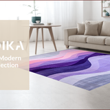 Ultra Soft Area Rug, Non Slip, Stain Resistant, Washable Area Rugs for Living Room, Bedroom, Contemporary Elegant Color Fusion(Purple)