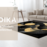 Ultra Soft Area Rug, Non Slip, Stain Resistant, Washable Area Rugs for Living Room, Bedroom, Refined Gold Accented Design Scheme(Gold)