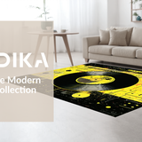 Ultra Soft Area Rug, Non Slip, Stain Resistant, Washable Area Rugs for Living Room, Bedroom, Stylish Minimalist Music Theme(Yellow)