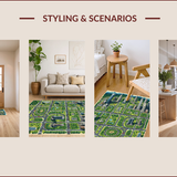 Ultra Soft Area Rug, Non Slip, Stain Resistant, Washable Area Rugs for Living Room, Bedroom, Interactive City Life Play Mat(Gray)