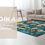 Trendy Retro Mushroom Illustration(Blue)