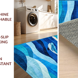 Ultra Soft Area Rug, Non Slip, Stain Resistant, Washable Area Rugs for Living Room, Bedroom, Joyful Underwater Life Motif(Blue)