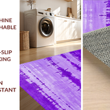 Ultra Soft Area Rug, Non Slip, Stain Resistant, Washable Area Rugs for Living Room, Bedroom, Unique Contemporary Tie-Dye Flair(Purple)