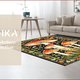 Ultra Soft Area Rug, Non Slip, Stain Resistant, Washable Area Rugs for Living Room, Bedroom, Charming Springtime Whimsy Design(Black)