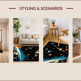 Ultra Soft Area Rug, Non Slip, Stain Resistant, Washable Area Rugs for Living Room, Bedroom, Educational Stellar Map Illustration(Blue)
