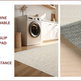 Ultra Soft Area Rug, Non Slip, Stain Resistant, Washable Area Rugs for Living Room, Bedroom, Modern Geometric Scandi Striped(Beige)