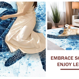Ultra Soft Area Rug, Non Slip, Stain Resistant, Washable Area Rugs for Living Room, Bedroom, Blue Horizon Ocean Life Rug with Artistic Sea Turtle and Water Ripple Pattern(Blue)