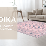 Ultra Soft Area Rug, Non Slip, Stain Resistant, Washable Area Rugs for Living Room, Bedroom, Trendy Fun-Filled Patterned Surface(Pink)