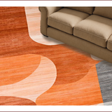 Ultra Soft Area Rug, Non Slip, Stain Resistant, Washable Area Rugs for Living Room, Bedroom, Dynamic Abstract Geometric Aesthetic(Orange)