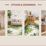 Ultra Soft Area Rug, Non Slip, Stain Resistant, Washable Area Rugs for Living Room, Bedroom, Chic Abstract Geometric Arrangement(Green)