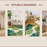 Ultra Soft Area Rug, Non Slip, Stain Resistant, Washable Area Rugs for Living Room, Bedroom, Insect Print Ultra-Thin(Ivory)