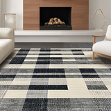 Ultra Soft Area Rug, Non Slip, Stain Resistant, Washable Area Rugs for Living Room, Bedroom, Chic Vintage Monochrome Motif(Gray)