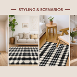 Ultra Soft Area Rug, Non Slip, Stain Resistant, Washable Area Rugs for Living Room, Bedroom, Rustic Gray Geometric Arrangement(Beige)
