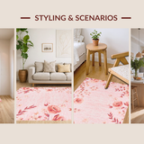 Ultra Soft Area Rug, Non Slip, Stain Resistant, Washable Area Rugs for Living Room, Bedroom, Serene Blush Textured Elegance(Pink)