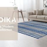 Ultra Soft Area Rug, Non Slip, Stain Resistant, Washable Area Rugs for Living Room, Bedroom, Cozy Farmhouse Inspired Tartan Aesthetic(Blue)