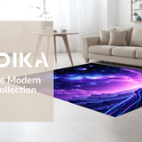 Ultra Soft Area Rug, Non Slip, Stain Resistant, Washable Area Rugs for Living Room, Bedroom, Dynamic Astral Color Burst Layout(Purple)