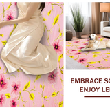 Ultra Soft Area Rug, Non Slip, Stain Resistant, Washable Area Rugs for Living Room, Bedroom, Serene Elegant Flower Aesthetic(Pink)