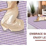 Ultra Soft Area Rug, Non Slip, Stain Resistant, Washable Area Rugs for Living Room, Bedroom, Contemporary Geometric Checkered Touch(Purple)