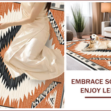 Ultra Soft Area Rug, Non Slip, Stain Resistant, Washable Area Rugs for Living Room, Bedroom, Machine Washable Cotton Rug for Modern Spa Decor(Orange)