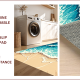 Ultra Soft Area Rug, Non Slip, Stain Resistant, Washable Area Rugs for Living Room, Bedroom, Summer Seaside Aesthetic Bedroom Non-Slip Area Rug(Blue)