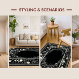 Ultra Soft Area Rug, Non Slip, Stain Resistant, Washable Area Rugs for Living Room, Bedroom, Gothic Black Skull Aesthetic(Black)