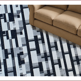 Ultra Soft Area Rug, Non Slip, Stain Resistant, Washable Area Rugs for Living Room, Bedroom, Checkered Geometric(Black)
