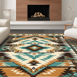 Ultra Soft Area Rug, Non Slip, Stain Resistant, Washable Area Rugs for Living Room, Bedroom, Bold Colorful Ethnic Artistry(Brown)