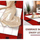 Ultra Soft Area Rug, Non Slip, Stain Resistant, Washable Area Rugs for Living Room, Bedroom, Contemporary Geometric Web Pattern(Red)