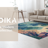 Ultra Soft Area Rug, Non Slip, Stain Resistant, Washable Area Rugs for Living Room, Bedroom, Marine Adventure Carpet With Graceful Turtles Amid Colorful Reef Design(Blue)